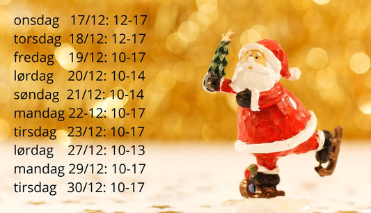 Butikkens åbningstider i julen og nytåret